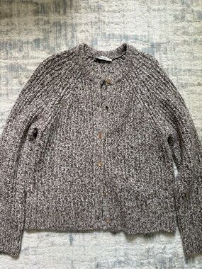 Worn Once Abercrombie & Fitch Marled Brown Button-Front Women's Cardigan